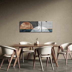 Tablou - Forme și texturi (cu ceas) (90x30 cm)
