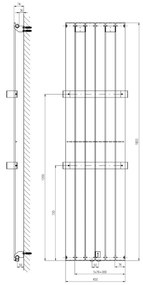 Sapho - Radiator de baie COLONNA 910W/230V 45x180 cm negru