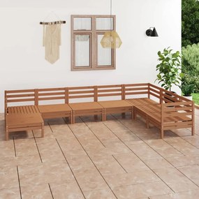 3082987 vidaXL Set mobilier de grădină, 8 piese, maro miere, lemn masiv de pin