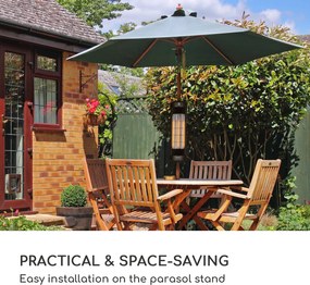 Blumfeldt Heat Guru Turbo, încălzitor radiant, 2000 W, IP54, utilizare în exterior, montare pe umbrelă