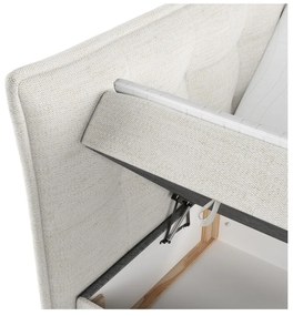 Pat boxspring crem cu spațiu de depozitare 180x200 cm Sinai – Maison de Rêve