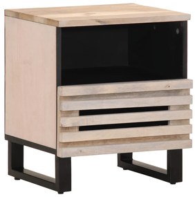 vidaXL Noptieră, 40x34x46 cm, lemn masiv mango albit