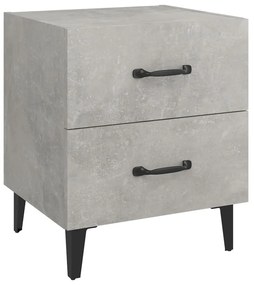 811996 vidaXL Noptieră, gri beton, 40x35x47,5 cm