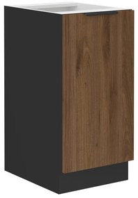 Dulap inferior de bucătărie Monzesa 40 D 1F BB (nuc okapi + negru) . 1096941