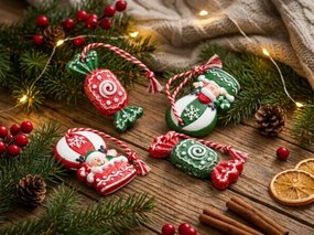 Set 4 bucati ornamente de Craciun CANDY ELF 6 cm