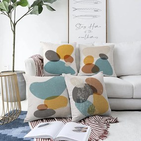 Set 4 fețe de pernă Minimalist Cushion Covers Stones, 55 x 55 cm