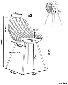 Set 2 buc scaune de sufragerie Canza (verde). 1080357