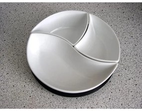 Set TORO de 3 boluri cu tavă, ceramică/lemn