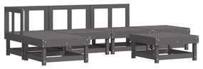 3186307 vidaXL Set mobilier relexare de grădină, 6 piese, gri, lemn masiv pin