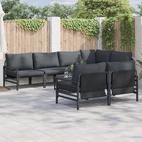 vidaXL Set de canapele pentru grădină 7 pcs Antracit 320 x 160 x 71 cm