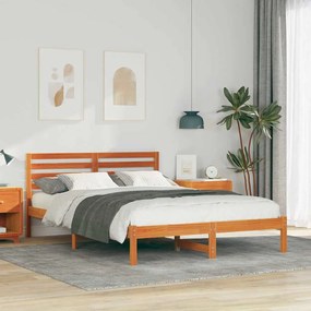 vidaXL Cadru de pat Maro ceruit 140 x 210 cm Lemn masiv de pin