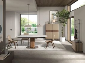 Bufet, Bar design LUX furnir de nuc si piele High sideboard