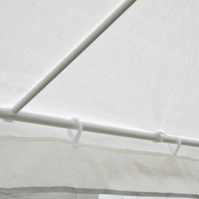 Outsunny Foisor in Tesatura PE cu Plasa de Tantari Alb, 4x3m