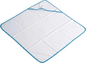 Prosop de baie pentru copii cu gluga BABY 75x75 cm, alb/albastru