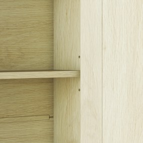 kleankin Dulap de perete pentru baie cu oglindă, 56 x 13 x 58 cm, mobilier de baie cu uși-oglindă duble, efect lemn natural | Aosom Romania