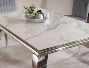 Masa Prince Ceramic Calacatta alb/crom L180xl90 cm