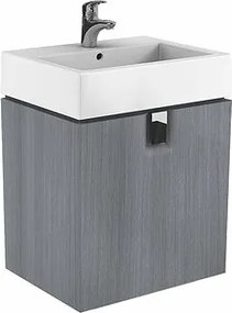 Dulap baza pentru lavoar suspendat cu sertar Kolo Twins 60 cm, gri argintiu
