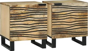 vidaXL Dulap de noapte 2 pcs Maro 40 x 33 x 46 cm Lemn masiv de acacia