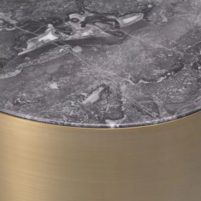 Masuta de cafea design LUX din otel si marmura Porter oval