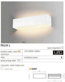 Aplica LED ambientala FELIX L alba