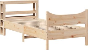 vidaXL Cadru de pat cu tăblie, 90x200 cm, lemn masiv de pin