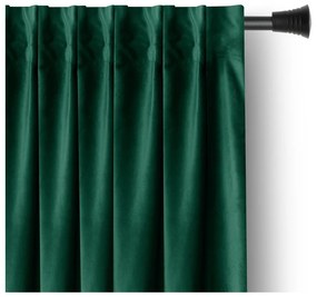 Draperie verde-închis dimout (semi-opacă) din catifea 140x245 cm Pleat – Restilo