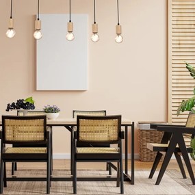 Lustră aplicată VIGA 5xE27/60W/230V lemn