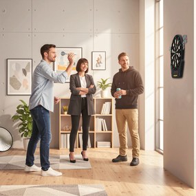 HOMCOM Țintă pentru Darts cu 6 Săgeți, Adaptor, 4 Afișaje LED și 27 de Jocuri, din ABS și PP, 44x51.5x3.2 cm, Negru | Aosom Romania