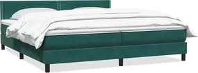 vidaXL Pat box spring cu saltea, verde închis, 180x220 cm, catifea