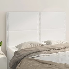 3116283 vidaXL Tăblii de pat, 4 buc, alb, 72x5x78/88 cm, piele ecologică