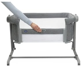 Pătuț pentru bebeluși Chicco 2v1 NEXT2ME MAGIC EVO gri închis
