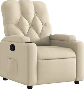 vidaXL Fotoliu rabatabil, crem, material textil