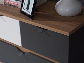 Dulap cu rafturi Mimone R3D (Stejar auriu + Alb mat + grafit). 1051781