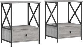 vidaXL Noptiere, 2 buc., gri sonoma, 50x41x65 cm, lemn compozit