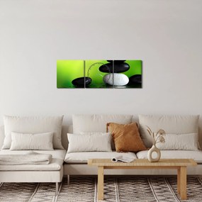 Tablou- Pietre pentru relaxare (cu ceas) (90x30 cm)