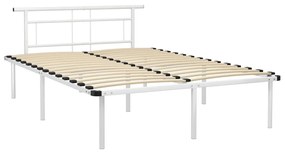 324830 vidaXL Cadru de pat, alb, 140 x 200 cm, metal