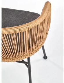 Scaun de gradina Jolie, lemn natural / negru