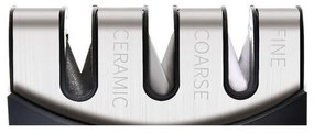 Ascuțitor de cuțite Bohmann BH 02-703, 3 sisteme de ascuțire, oțel tungsten, ceramică, negru