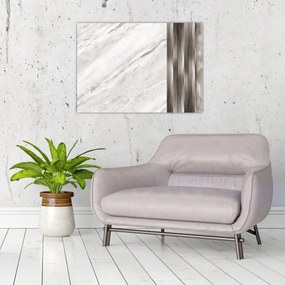 Tablou pe sticlă - Marmură cu linii argintii (70x50 cm)