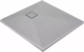 Cadita dus patrata Deante Correo gri metalic 90x90 cm