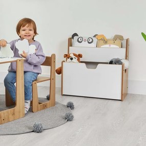 Raft Crane MDF alb-natural 57x34x44 cm