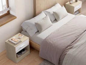 Noptiere NOVERA set 2 buc 39x28 cm, bej/alb.