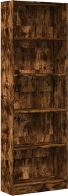 vidaXL Bibliotecă, stejar fumuriu, 60x24x176 cm, lemn prelucrat