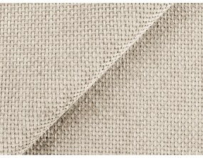 Pat dublu tapițat crem cu spațiu de depozitare cu grilă 180x200 cm Keoni - Makamii