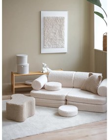 Canapea pentru copii crem cu tapițerie din țesătură bouclé 132 cm Settee – Wigiwama