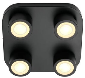 Plafoniera LED cu 4 spoturi, design modern, 3-Step MOODMAKER, Clyde 4 negru