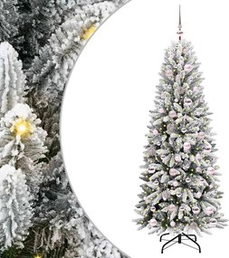 vidaXL Brad de Crăciun artificial cu 300 LED cu suport Alb 180 cm