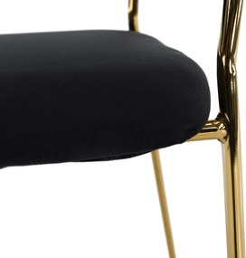 Scaun de sufragerie de design, material Velvet negru/gold crom auriu, DASMIN TIP 1