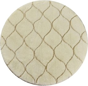 Covoras baie INFINITY, 90x90 cm, forma rotunda, acril, bej