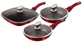 Set tigai cu capac Metalic Line Burgundy Berlinger Haus BH 6189